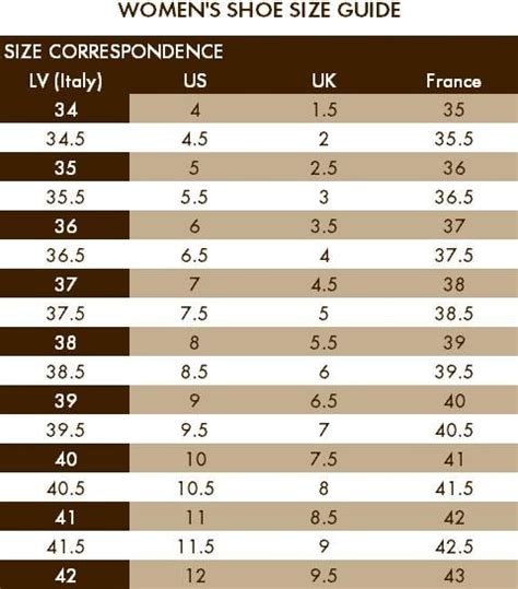 louis vuitton women's shoe size chart